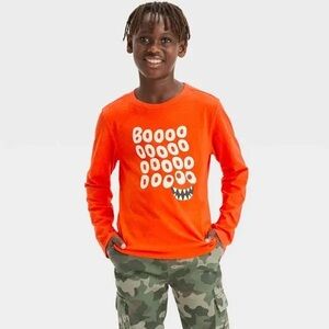 NWT‎ Cat & Jack Boys’ Glow In The Dark Halloween Graphic T-Shirt - XL